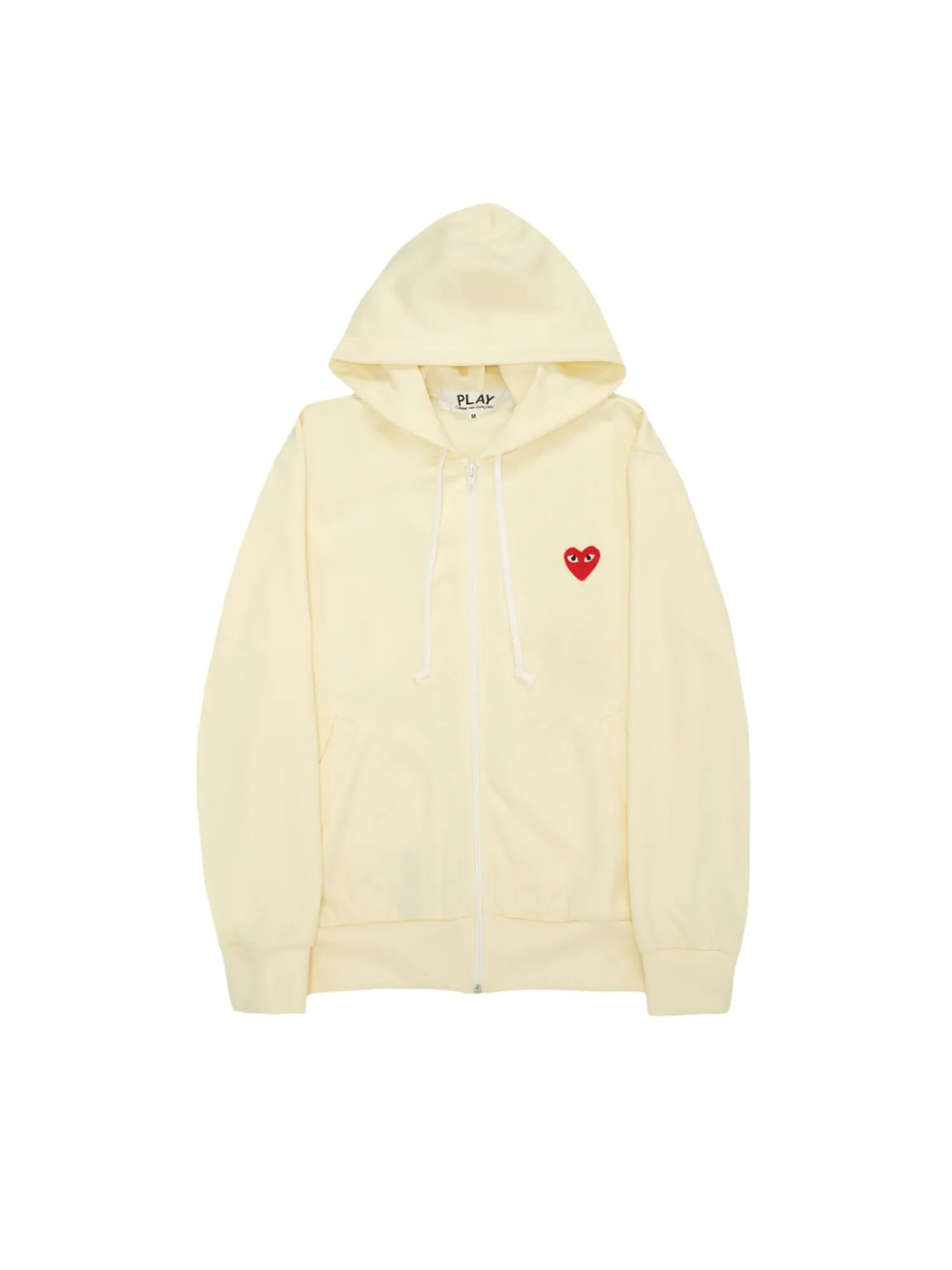 Толстовка на молнии Comme des Garçons PLAY Play цвета слоновой кости — изображение 1 из 1, белый