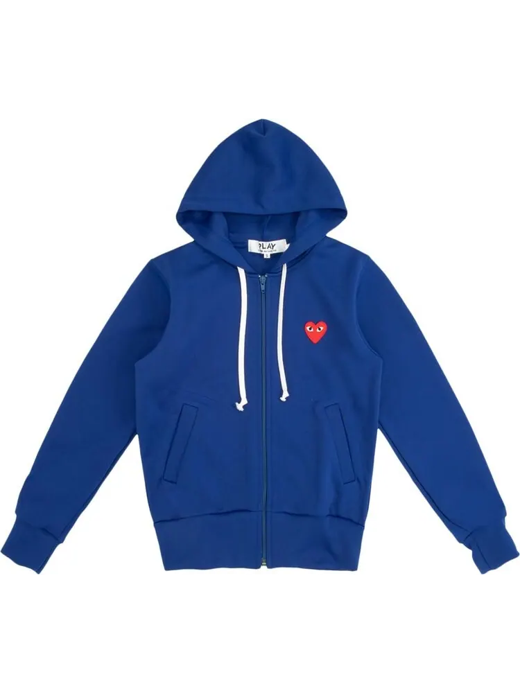 Худи Comme des Garçons Play Zip Up Hoodie With Red Heart 'Navy' — изображение 1 из 1, синий
