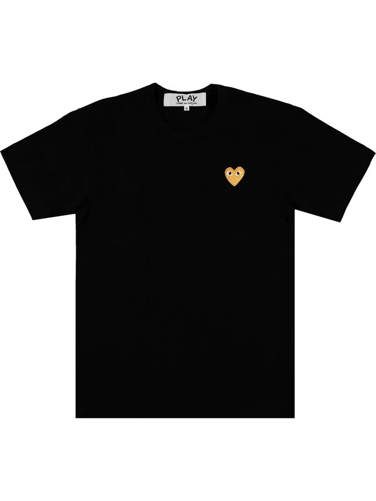 Футболка Comme des Garçons Play T-Shirt With Gold Heart 'Black' — изображение 1 из 1, черный