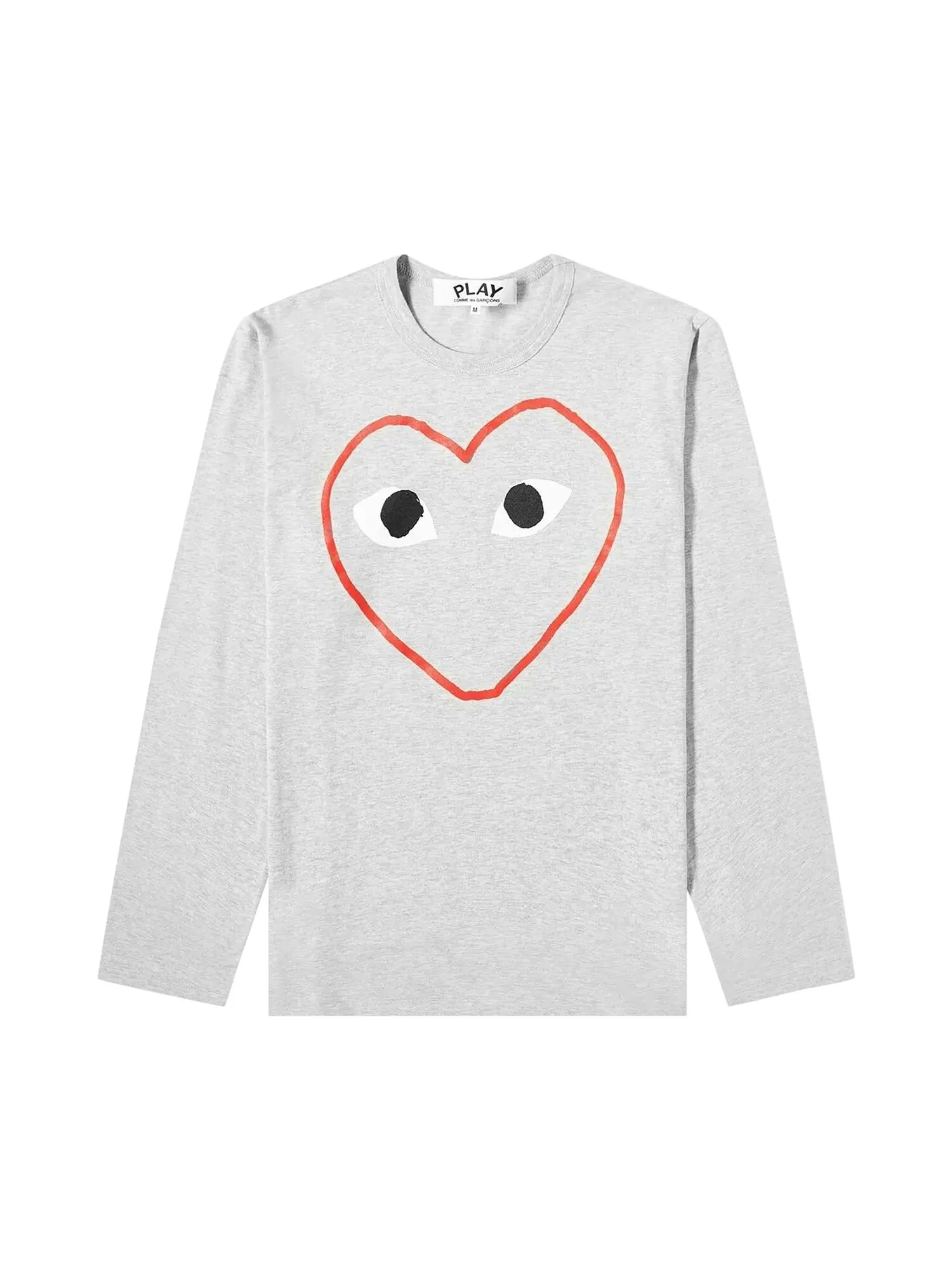 Футболка с длинными рукавами Comme des Garçons PLAY Play Heart Outline — изображение 1 из 1, серый