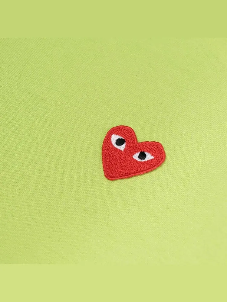 Футболка Comme des Garçons PLAY Mini Heart Solid Tee 'Green' — изображение 2 из 2, зеленый