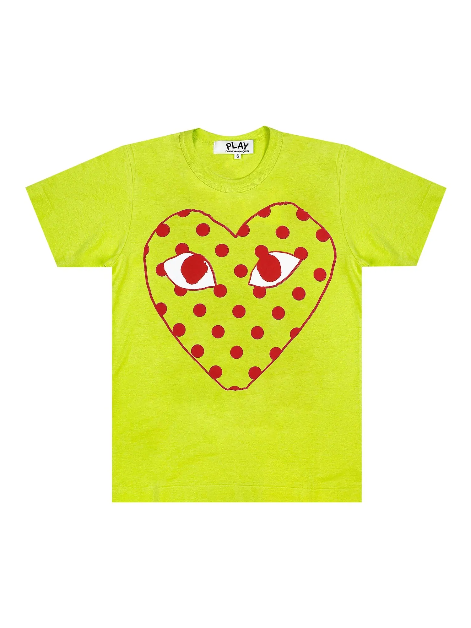 Зеленая футболка с логотипом Comme des Garçons PLAY в горошек — изображение 1 из 1, зеленый