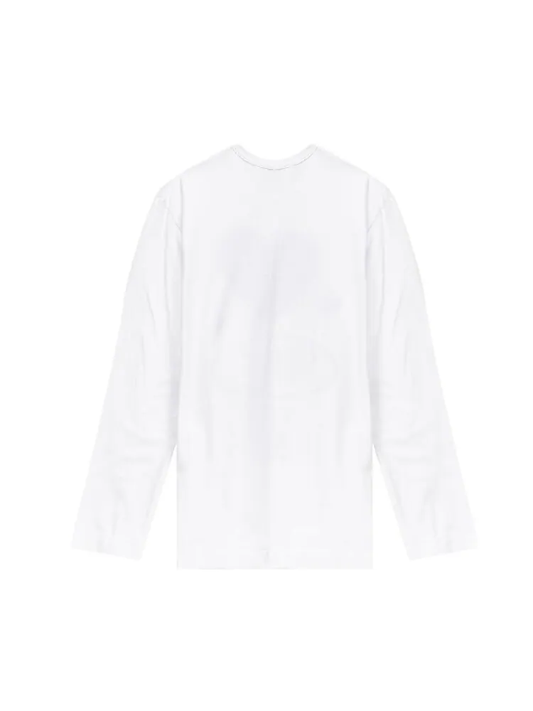 Лонгслив Comme des Garçons PLAY Miscellaneous Logo Long-Sleeve Tee 'White/Red' — изображение 2 из 2, белый