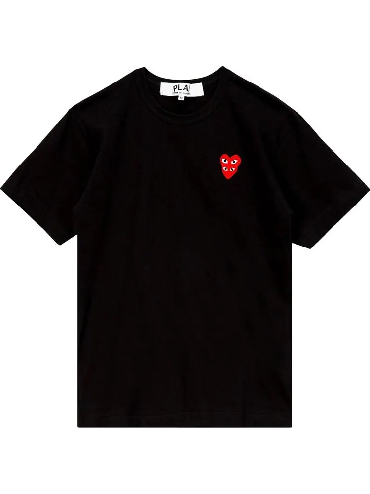 Футболка мужская Comme des Garçons PLAY хлопковая с логотипом — изображение 1 из 2, черный