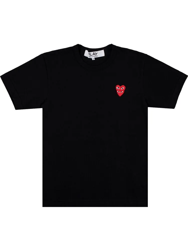 Футболка Comme des Garçons PLAY Heart Logo Short-Sleeve T-Shirt 'Black' — изображение 1 из 1, черный