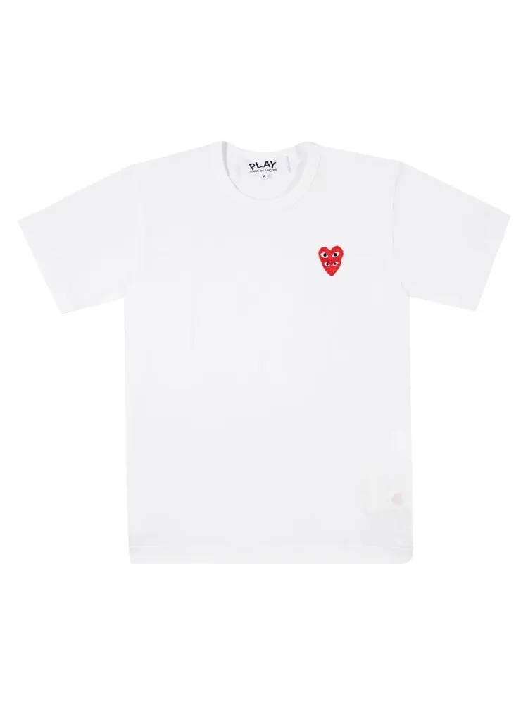 Футболка Comme des Garçons PLAY Heart Logo Short-Sleeve T-Shirt 'White' — изображение 1 из 1, белый