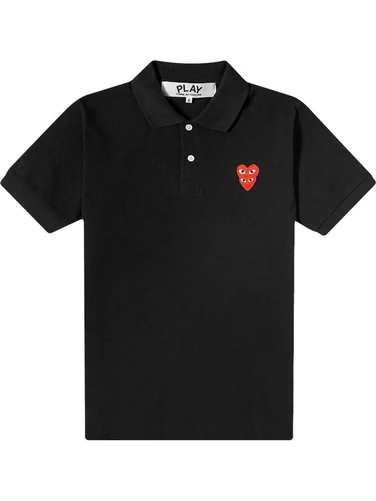 Поло Comme des Garçons PLAY Heart Logo Polo 'Black' — изображение 1 из 2, черный