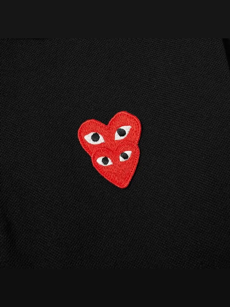 Поло Comme des Garçons PLAY Heart Logo Polo 'Black' — изображение 2 из 2, черный