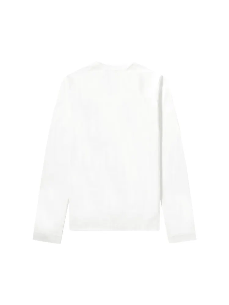 Футболка Comme des Garçons PLAY Double Heart Long-Sleeve T-Shirt 'White' — изображение 2 из 2, белый