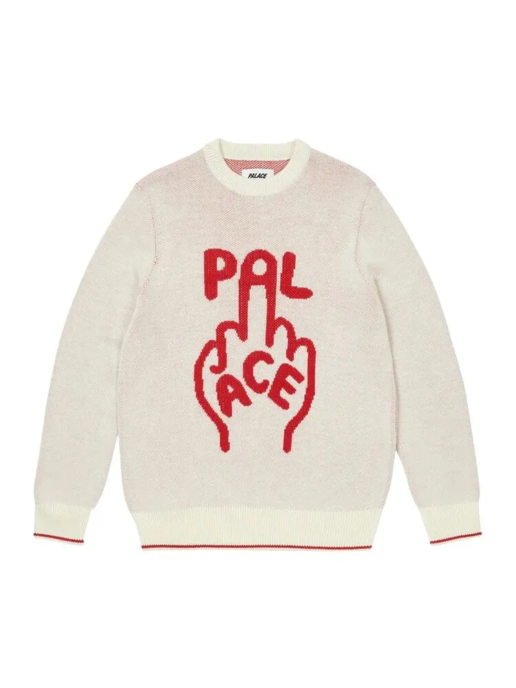 Джемпер Palace Finger Up Knit 'White' — изображение 1 из 2, белый