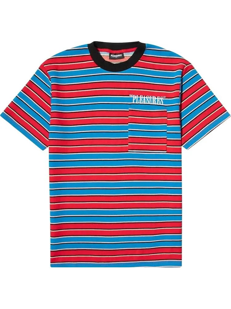 Рубашка Pleasures Chainsmoke Stripe Shirt 'Blue/Maroon' — изображение 1 из 2, мульти