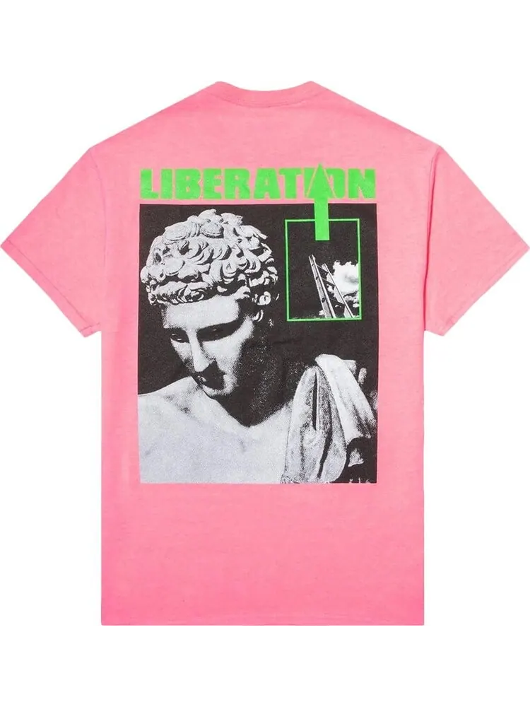 Футболка Pleasures Liberation T-Shirt 'Hot Pink' — изображение 2 из 2, розовый