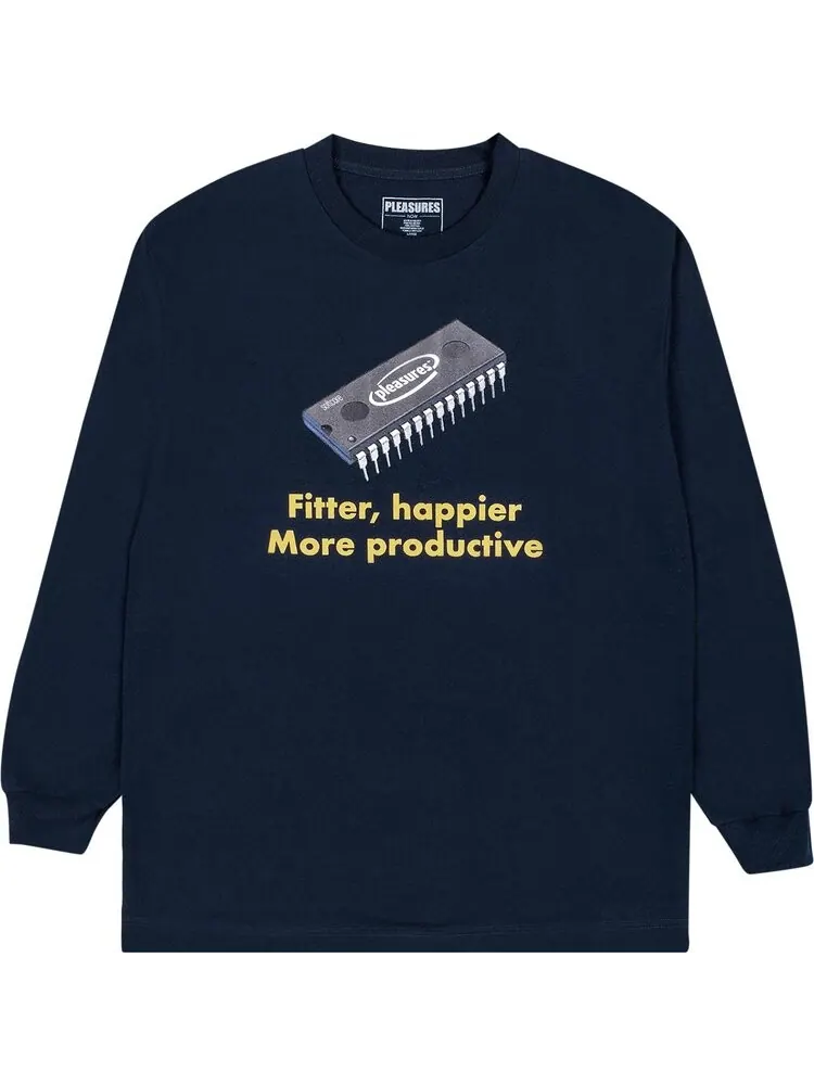 Лонгслив Pleasures Happier Long-Sleeve 'Harbor Blue' — изображение 1 из 2, синий