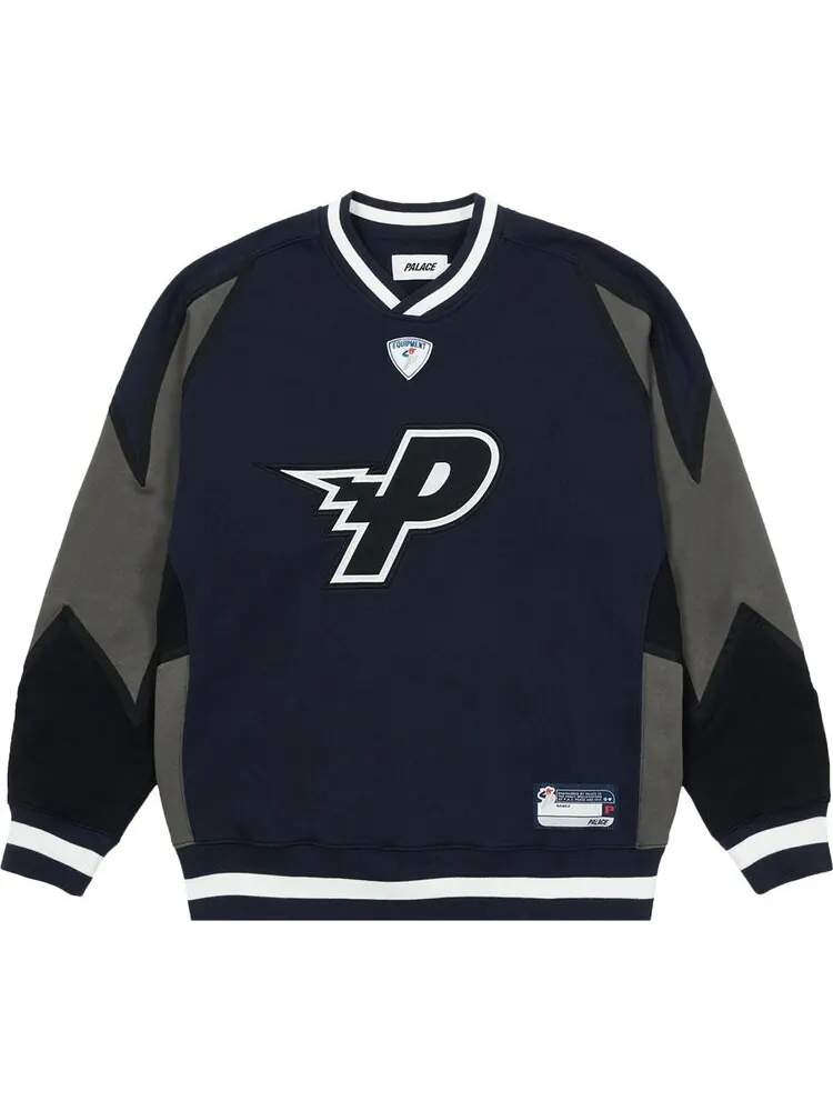 Толстовка Palace Bolt Crew 'Grey/Black' — изображение 1 из 2, черный