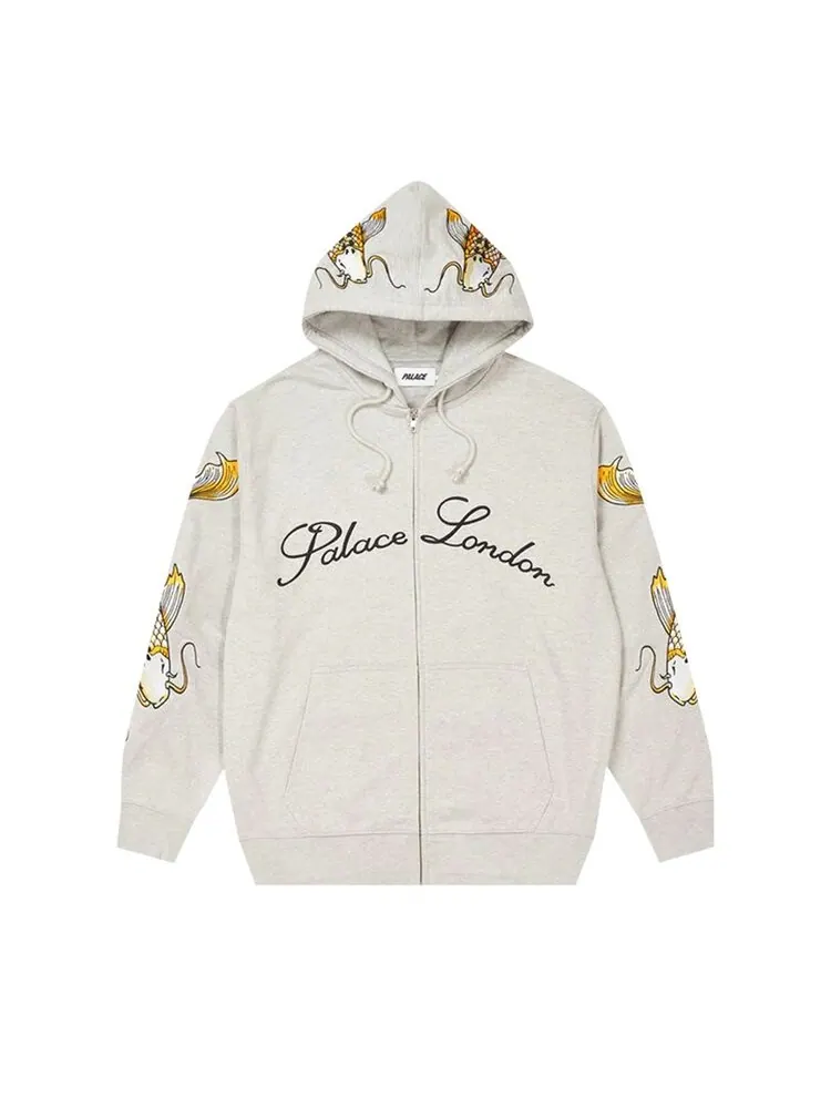 Толстовка Palace Carp Zip 'Grey Marl' — изображение 1 из 2, серый
