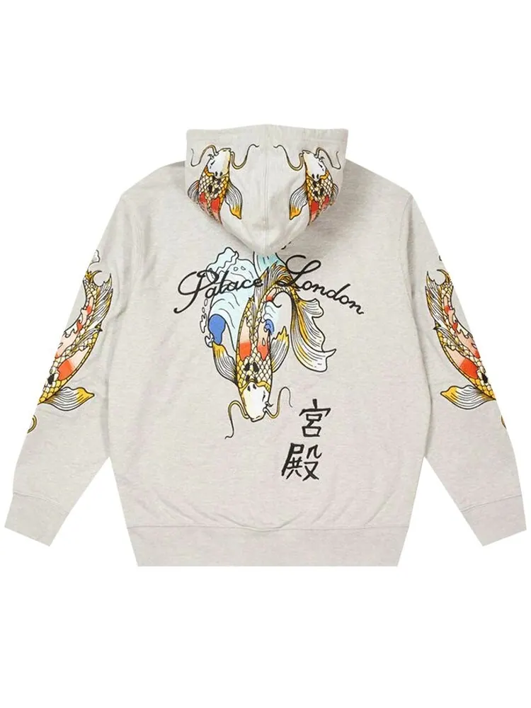 Толстовка Palace Carp Zip 'Grey Marl' — изображение 2 из 2, серый