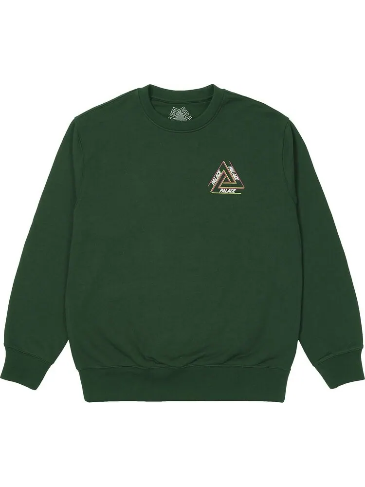 Толстовка Palace Basically A Tri-Ferg Crew 'Green' — изображение 1 из 2, зеленый