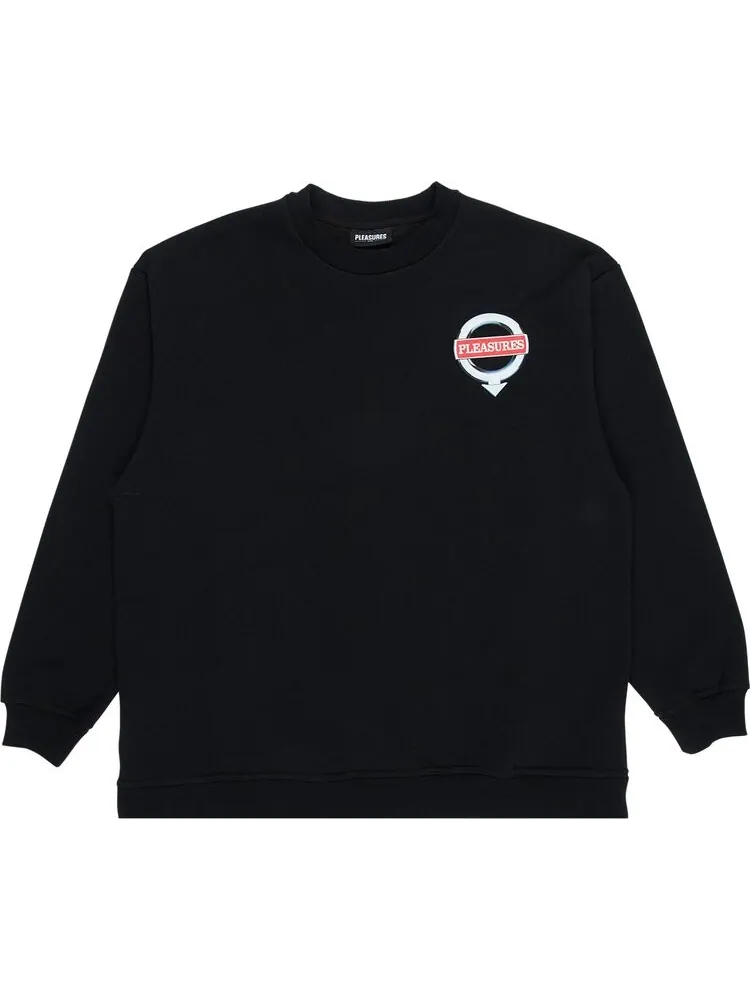 Толстовка Pleasures Language Crewneck 'Black' — изображение 1 из 3, черный