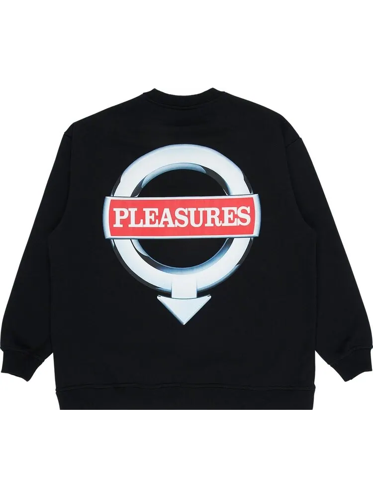 Толстовка Pleasures Language Crewneck 'Black' — изображение 2 из 3, черный