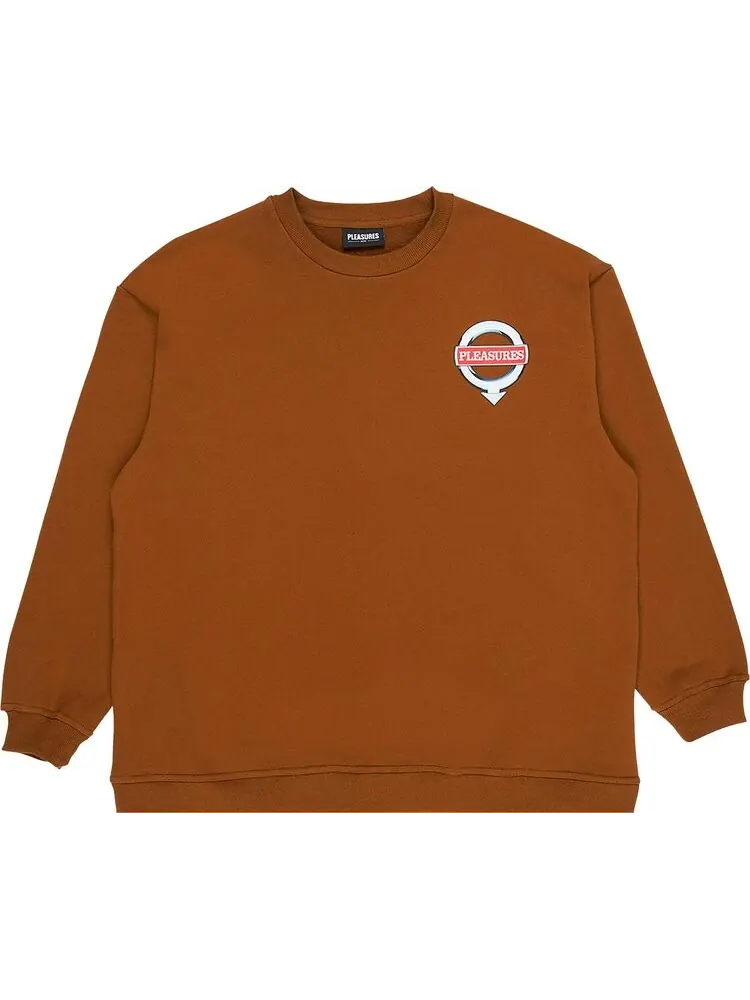 Толстовка Pleasures Language Crewneck 'Caramel' — изображение 1 из 2, загар