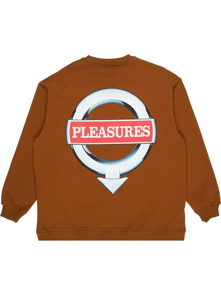 Толстовка Pleasures Language Crewneck 'Caramel' — изображение 2 из 2, загар