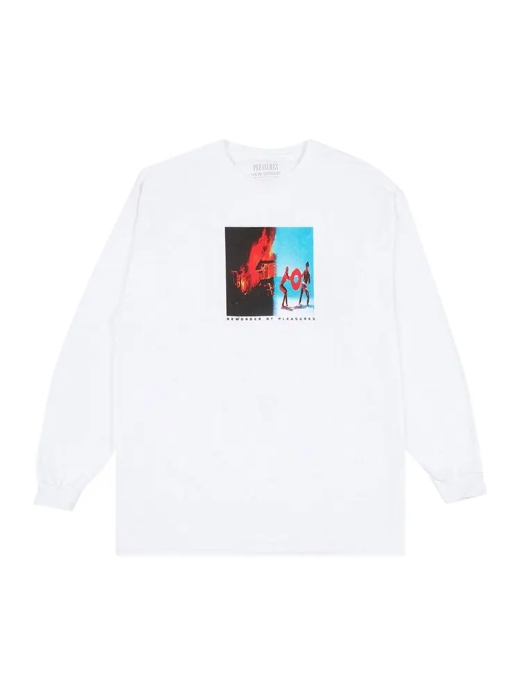 Футболка Pleasures Repulic Long-Sleeve T-Shirt 'White' — изображение 1 из 2, белый