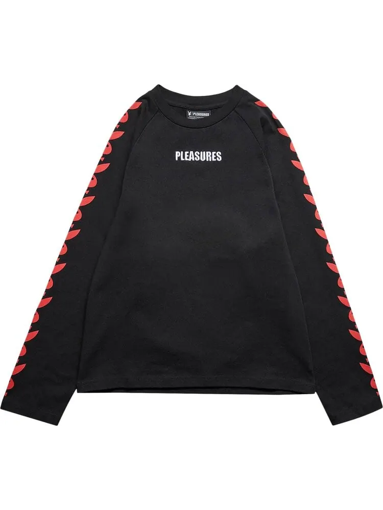 Лонгслив Pleasures PB Raglan Long-Sleeve 'Black' — изображение 1 из 4, черный