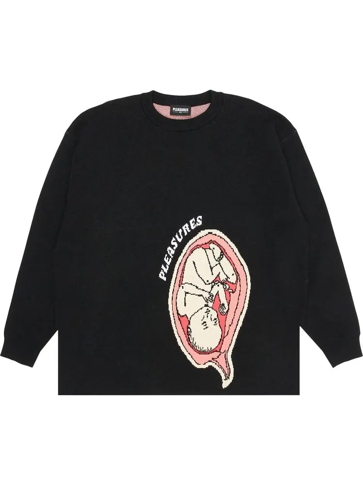 Свитер Pleasures Utero Jaquard Sweater 'Black' — изображение 1 из 1, черный