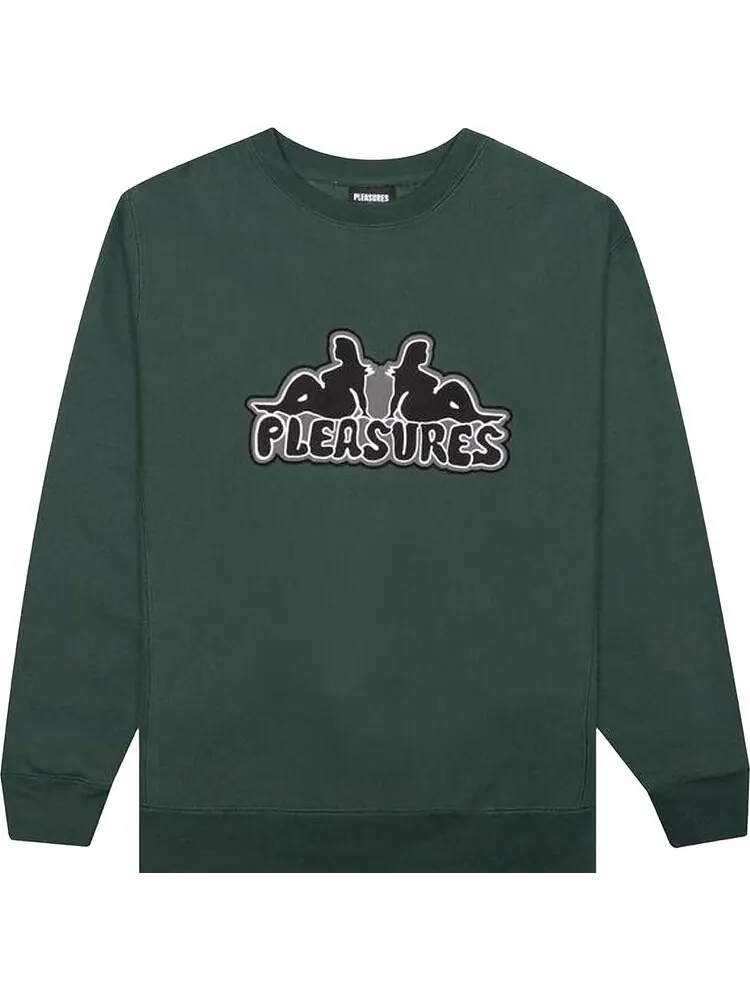 Толстовка Pleasures Thicc Applique Premium Crewneck 'Alpine Green' — изображение 1 из 2, зеленый