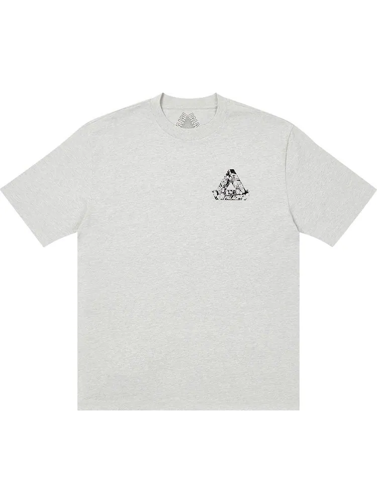 Футболка Palace Tri-Heads T-Shirt 'Grey Marl' — изображение 1 из 2, серый