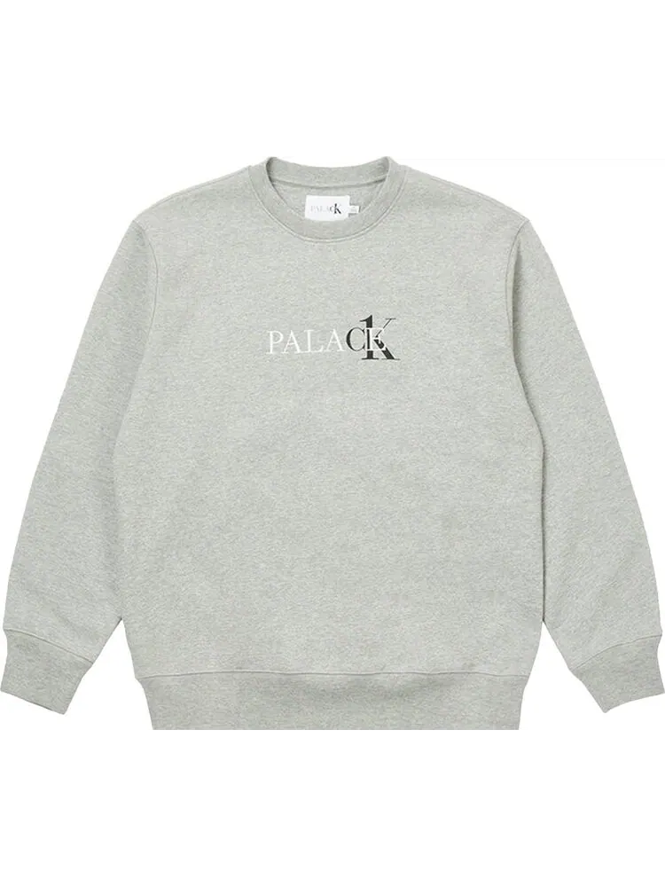 Толстовка Palace x Calvin Klein Crew 'Light Grey Heather' — изображение 1 из 2, серый