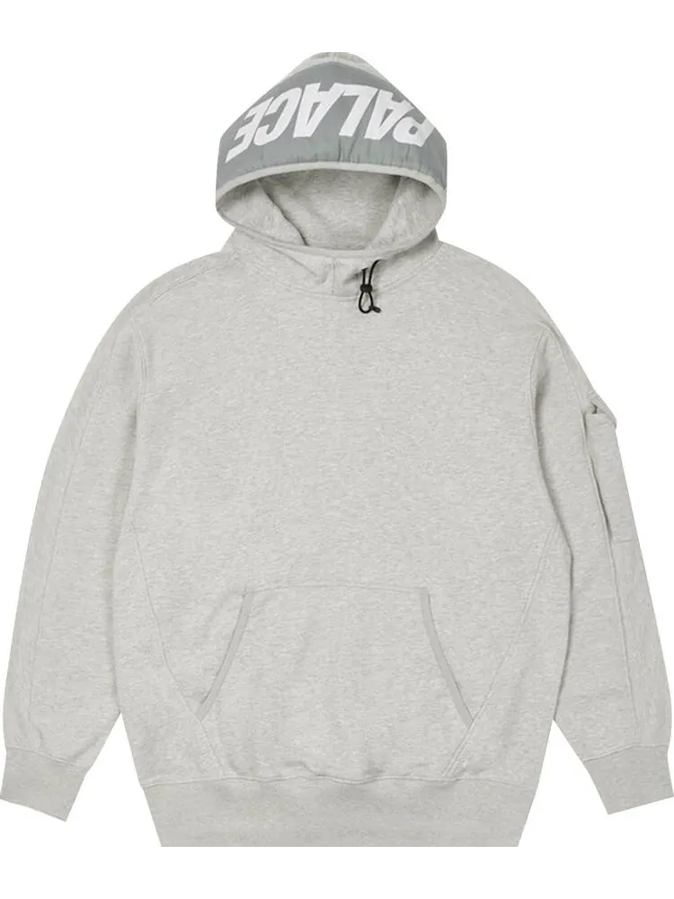 Толстовка Palace Giant Woven Label Hood 'Grey Marl' — изображение 1 из 2, серый