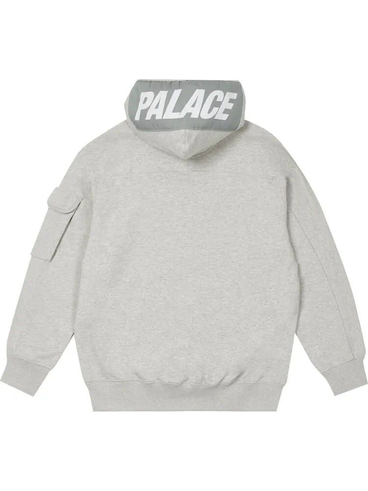 Толстовка Palace Giant Woven Label Hood 'Grey Marl' — изображение 2 из 2, серый
