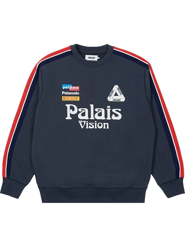 Толстовка Palace Flag Stripe Crew 'Navy' — изображение 1 из 2, синий