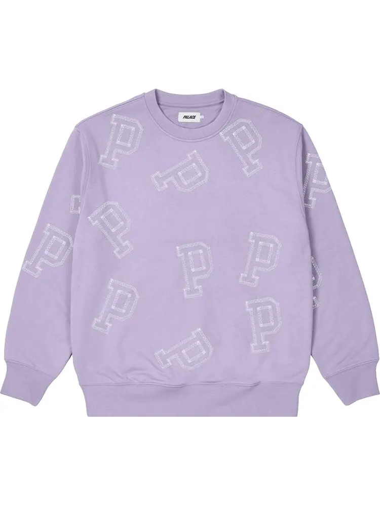 Толстовка Palace Multi P Flatlock Crew 'Lilac' — изображение 1 из 2, фиолетовый