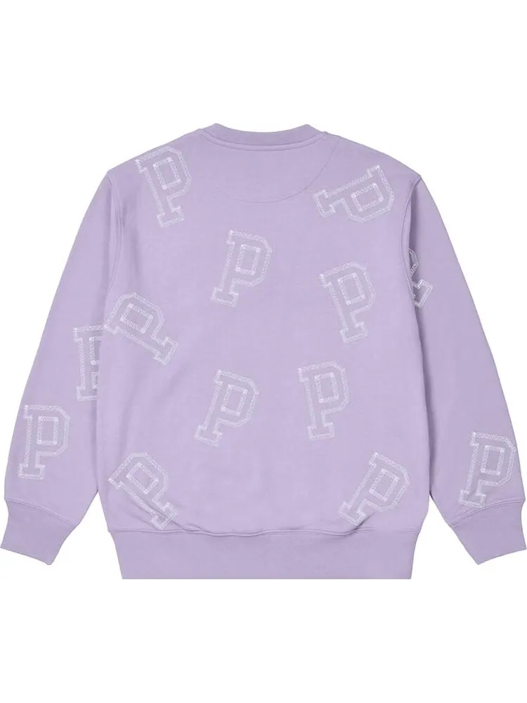 Толстовка Palace Multi P Flatlock Crew 'Lilac' — изображение 2 из 2, фиолетовый