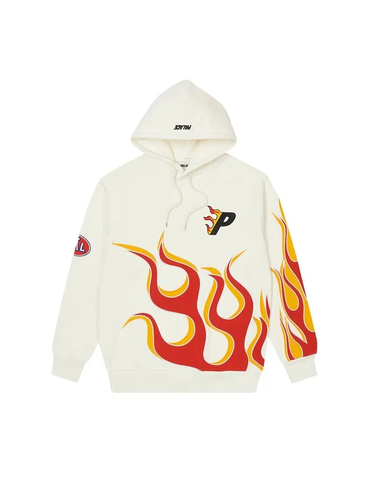 Толстовка Palace Flame Hood 'White' — изображение 1 из 2, белый