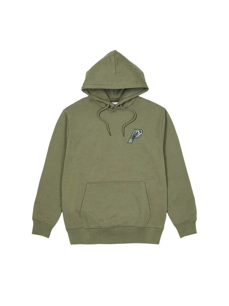 Толстовка Palace P-3 Snake Appliqué Hood — изображение 1 из 2, оливковый