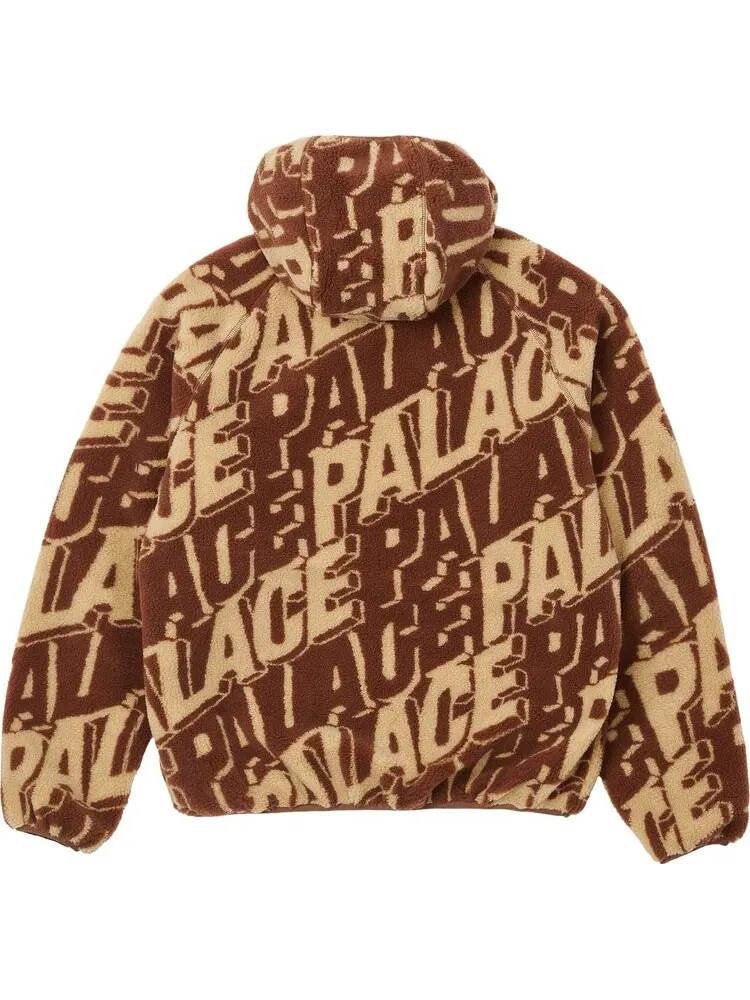 Куртка Palace Jacquard Fleece Hooded Jacket 'Tan/Brown' — изображение 2 из 2, загар