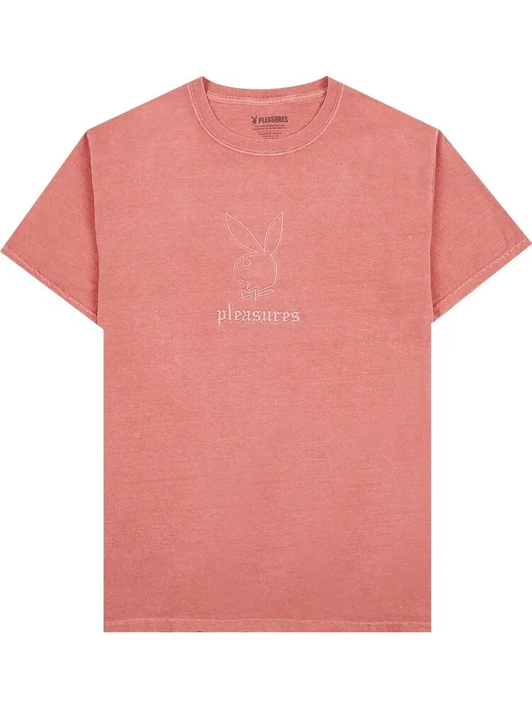 Футболка Pleasures x Playboy Entertainment Pigment Dye T-Shirt 'Red' — изображение 1 из 2, красный