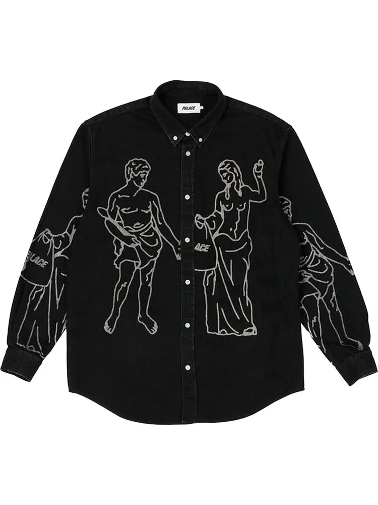 Рубашка Palace Londinium Shirt 'Black' — изображение 1 из 2, черный