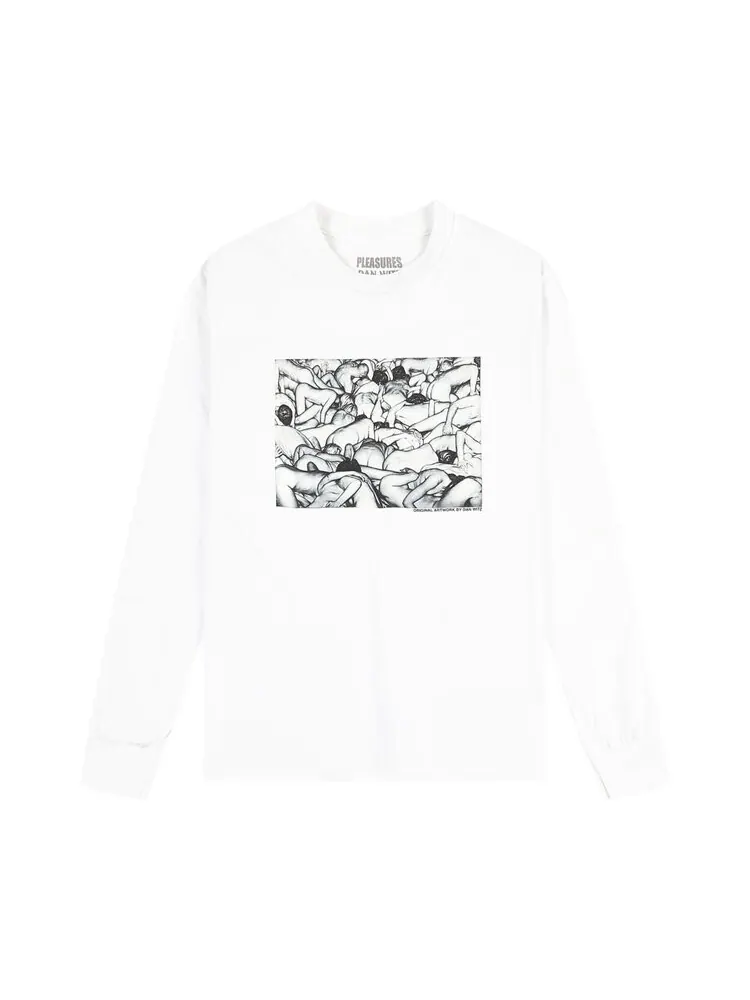 Футболка Pleasures Orgy Long-Sleeve T-Shirt 'White' — изображение 1 из 2, белый