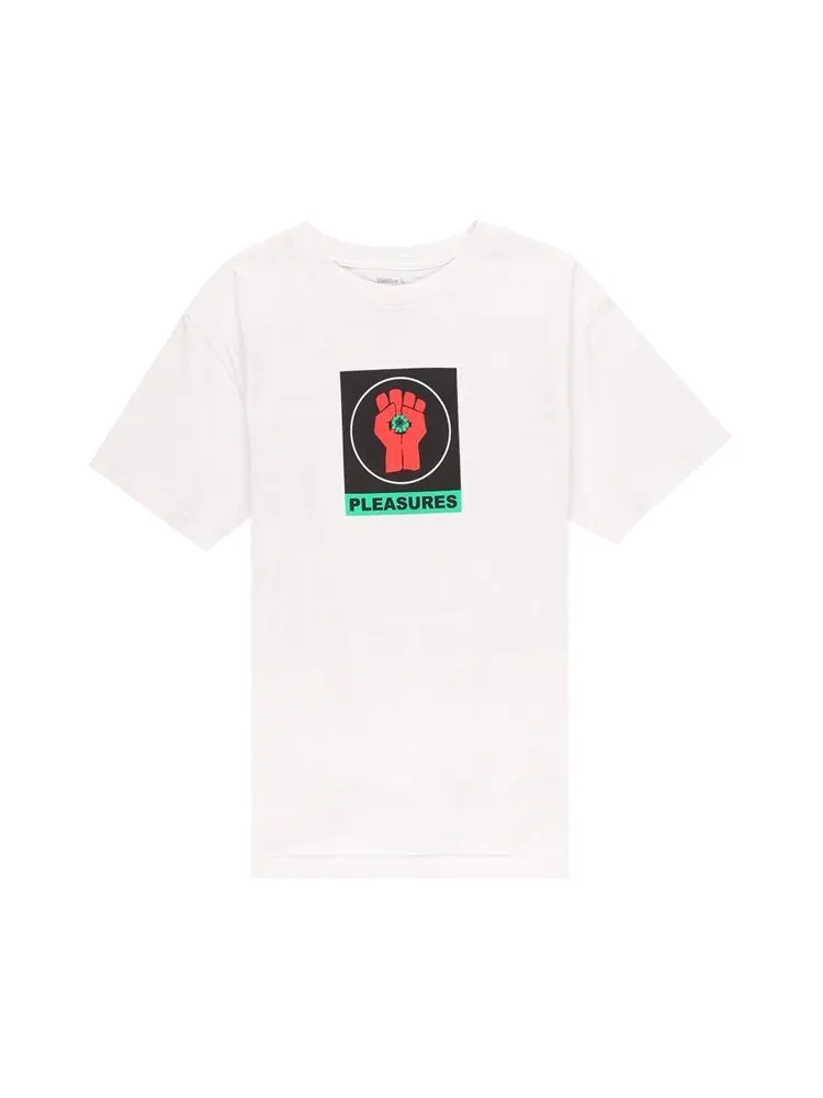 Футболка Pleasures Badge T-Shirt 'White' — изображение 1 из 2, белый