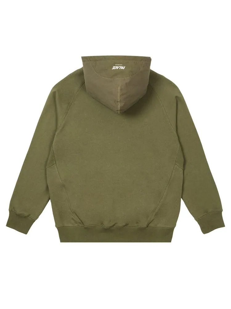Толстовка Palace 1/4 Zip Cotton Panel — изображение 2 из 2, оливковый
