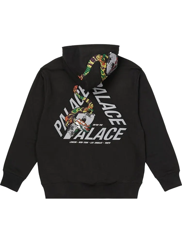 Толстовка Palace Dragon P-3 Hood 'Black' — изображение 2 из 2, черный