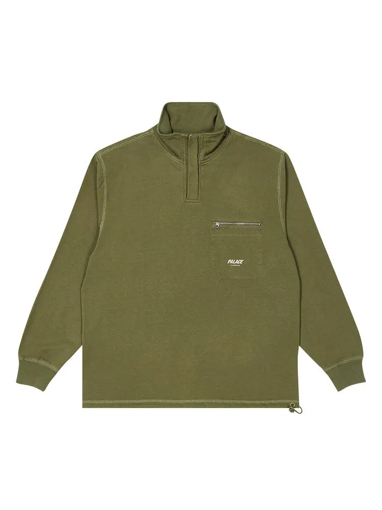 Толстовка Palace 1/4 Zip 380 Funnel Neck — изображение 1 из 2, оливковый