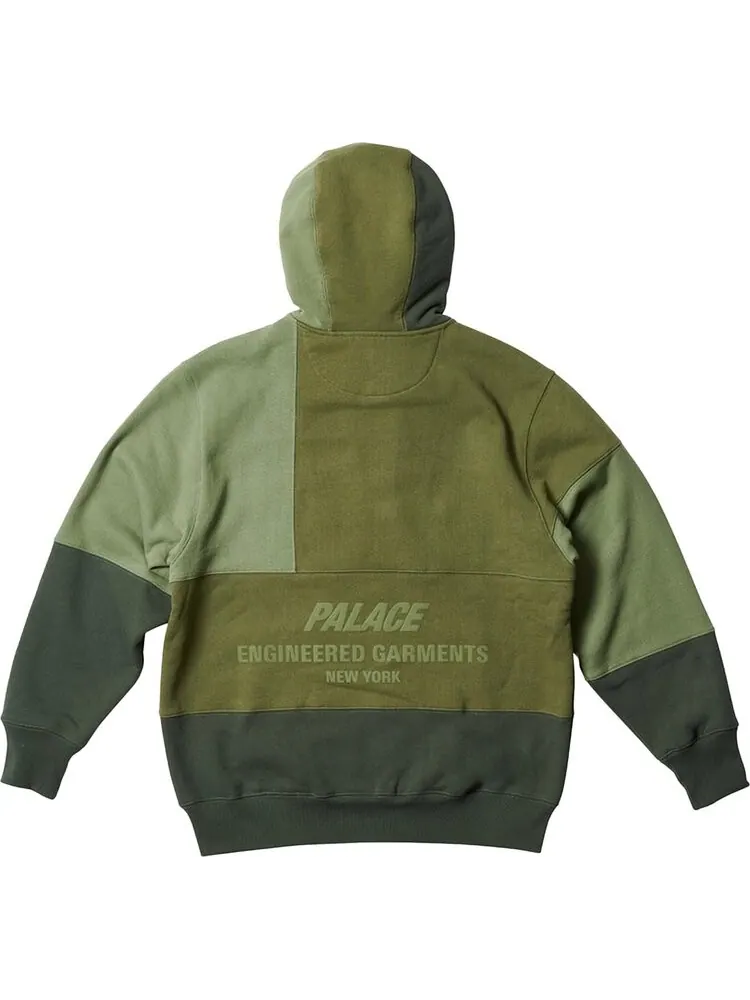 Толстовка Palace x Engineered Garments Heavy Patchwork Zip Hood 'Olive' — изображение 2 из 2, зеленый