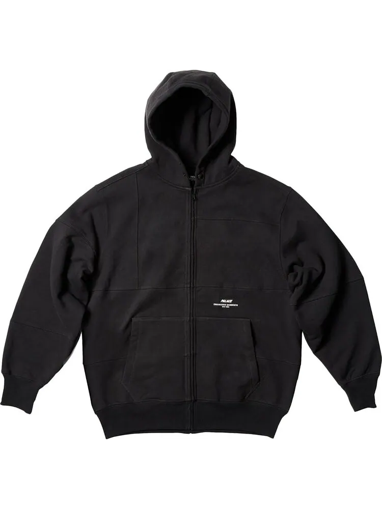 Толстовка Palace x Engineered Garments Heavy Patchwork Zip Hood 'Black' — изображение 1 из 2, черный