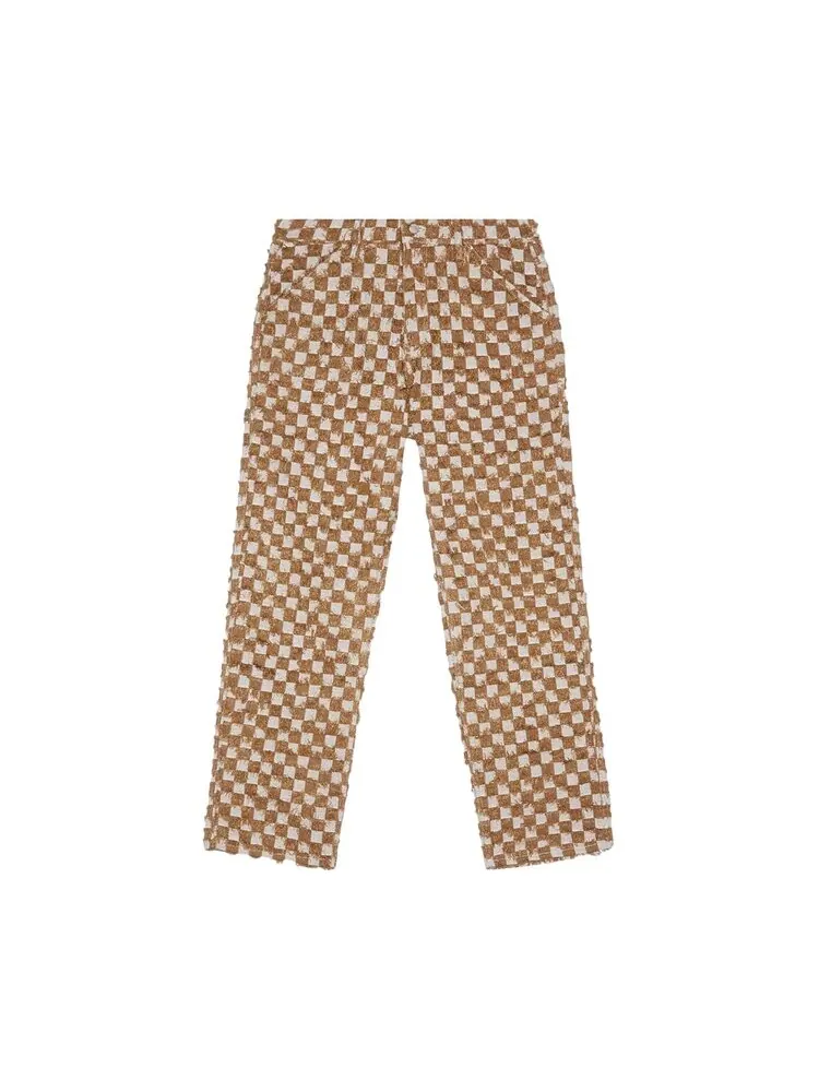 Брюки Pleasures Curfew Checker Work Pants — изображение 1 из 2, коричневый