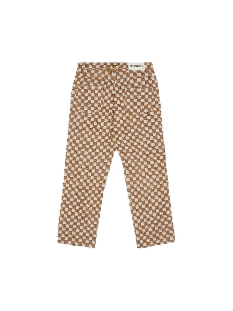 Брюки Pleasures Curfew Checker Work Pants — изображение 2 из 2, коричневый